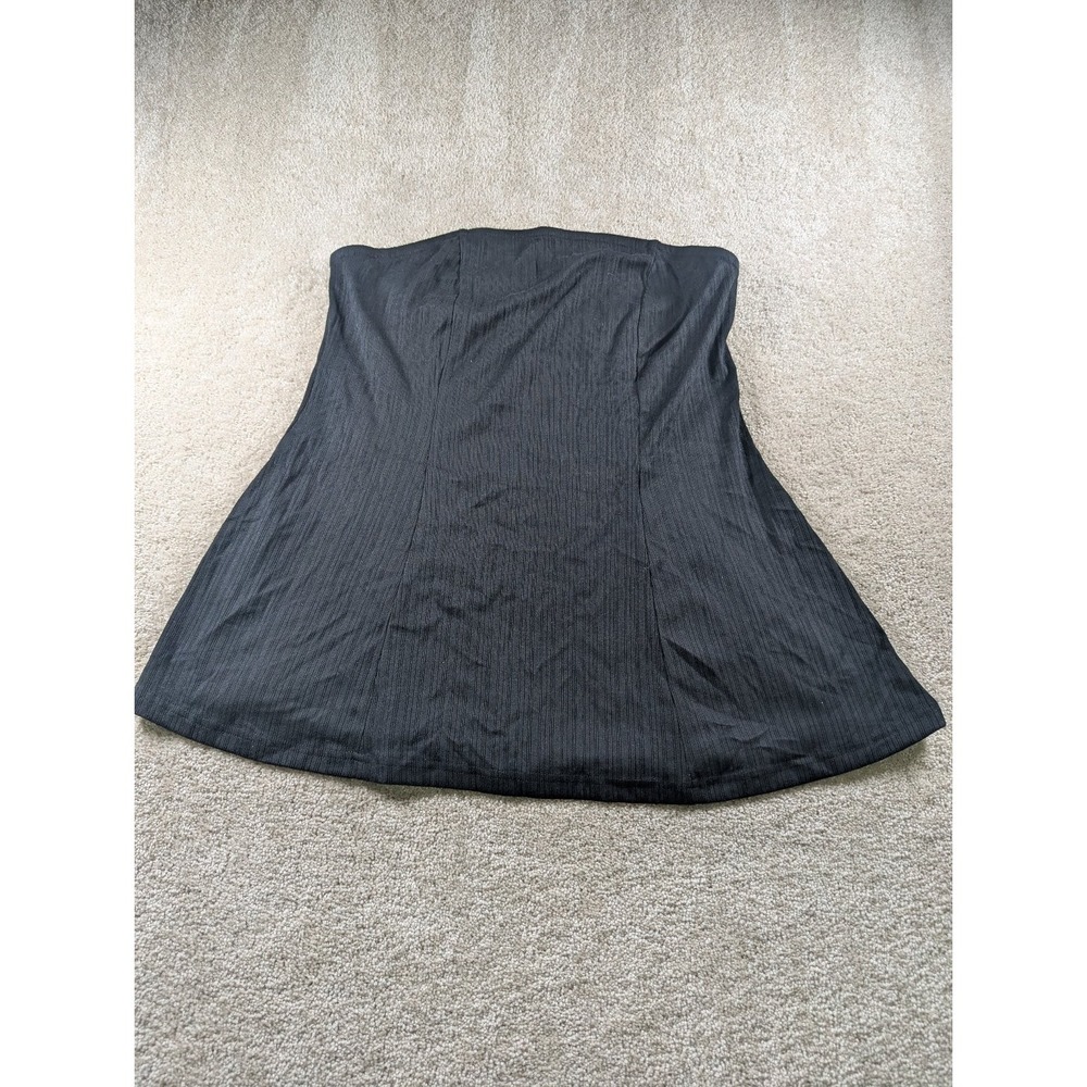 SHEIN Curve Women's Black 1XL Strapless Ribbed‎ Polyester Top